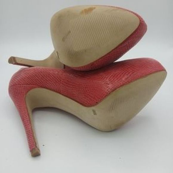 BCBGeneration Pink Leather Snakeskin Heels - Picture 5 of 5